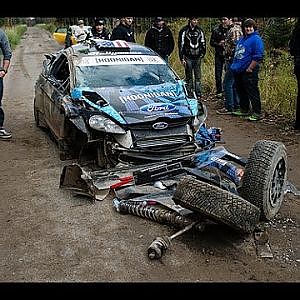 Ken Block's Car fails and crash