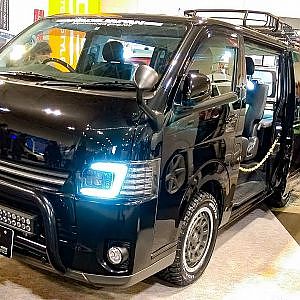 (HD)NACS JAPAN TOYOTA 200 HIACE turning 200系ハイエース黒カスタム - 名古屋オートトレンド2017