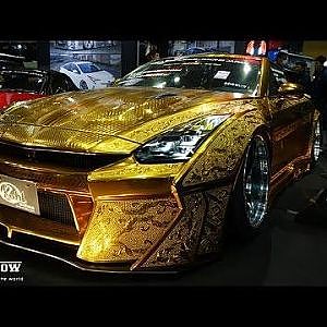 (4K)KUHL Racing NISSAN R35 GT-R gold metal paint - Osaka Auto Messe 2016 - YouTube