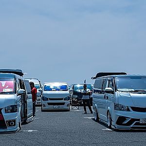 Japanese custom VAN meet walk around Hiace NV350 Alphard Vellfire - ハイエース キャラバン ミニバン イベント会場歩き撮り